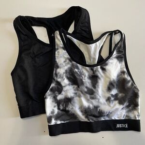 EUC 2 Super cute Justice girls sports bras.